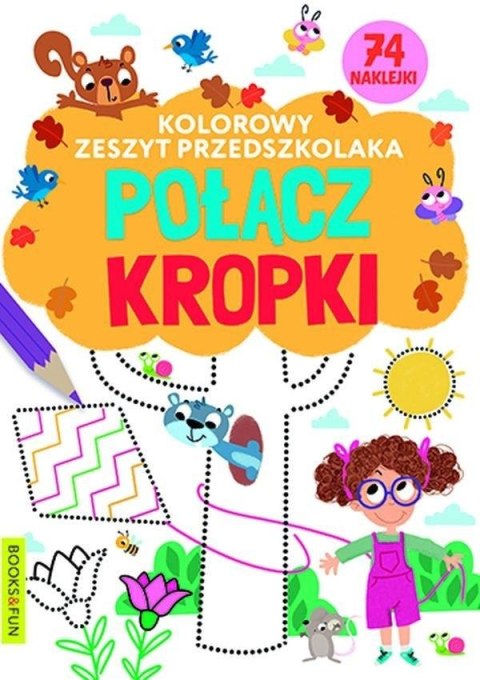 Kolorowy zeszyt przedszkolaka. Polacz kropki