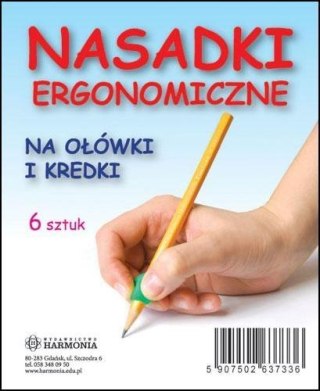 Nasadki ergonomiczne na ołówek i kredki (6 szt.)