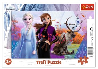 Puzzle ramkowe 15 Magiczny świat Anny i Elsy TREFL