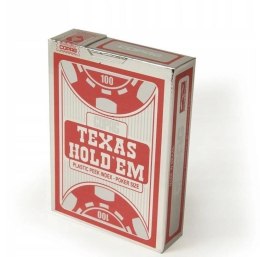 Karty Texas Hold'em srebrny/czerwony CARTAMUNDI