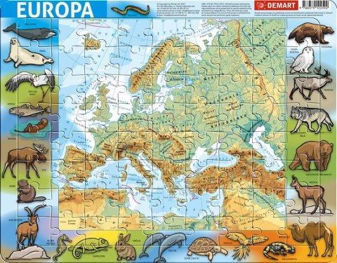 Puzzle ramkowe - Europa fizyczna