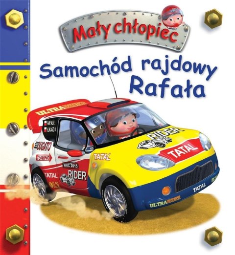 Samochód rajdowy Rafała. Mały chłopiec Samochód rajdowy Rafała. Mały chłopiec