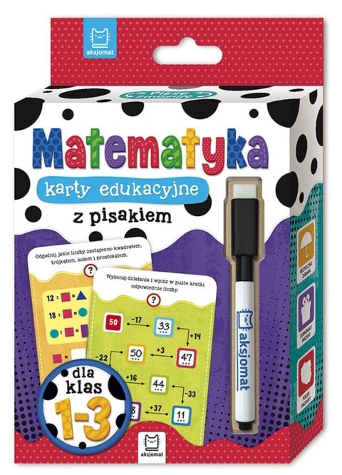 Matematyka klasy 1-3 karty edukacyjne z pisakiem