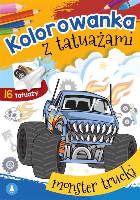 Kolorowanka z tatuażami. Monster trucki Kolorowanka z tatuażami. Monster trucki