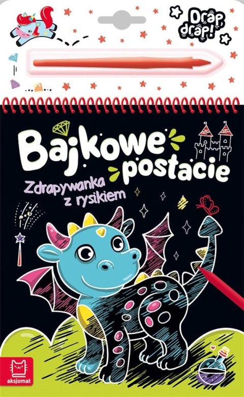 Bajkowe postacie. Zdrapywanka z rysikiem Bajkowe postacie. Zdrapywanka z rysikiem