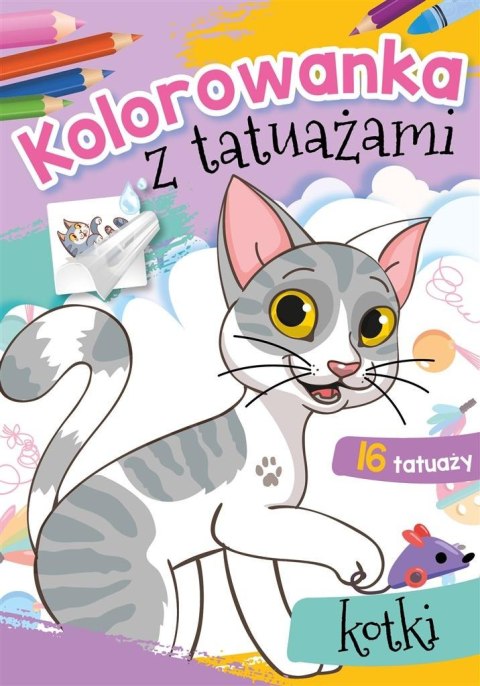 Kolorowanka z tatuażami. Kotki Kolorowanka z tatuażami. Kotki