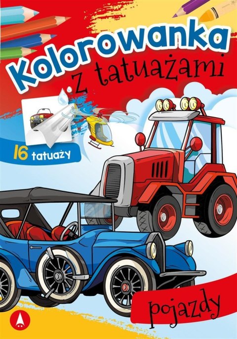 Kolorowanka z tatuażami. Pojazdy Kolorowanka z tatuażami. Pojazdy