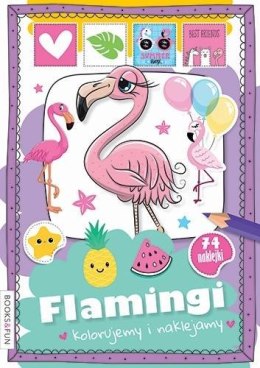 Kolorujemy i naklejamy. Flamingi