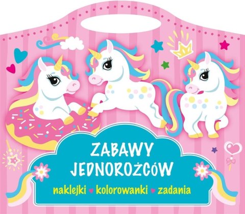 Zabawy jednorożców. Naklejki, kolorowanki, zadania