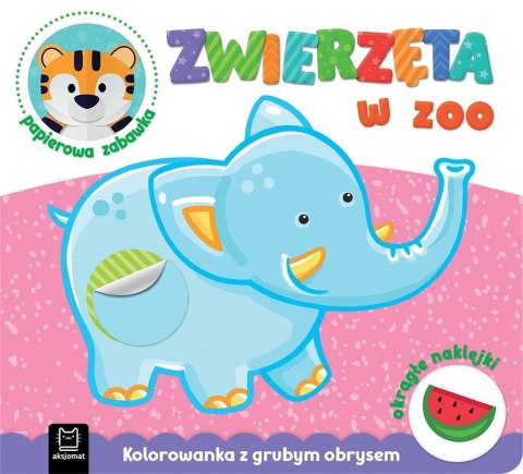 Zwierzęta w zoo. Kolorowanka z grubym obrysem Zwierzęta w zoo. Kolorowanka z grubym obrysem