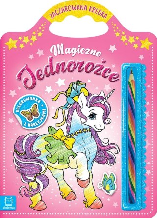 Magiczne jednorożce. Kolorowanka z naklejkami