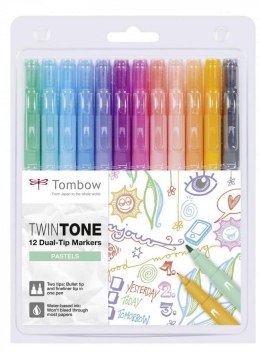 Markery dwustronne TwinTone pastelowe 12 kolorów