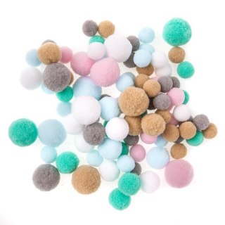 Pompony pluszowe frosty pastels 90szt mix