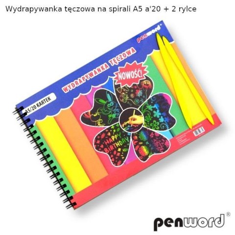 Wydrapywanka tęczowa A5 na spirali