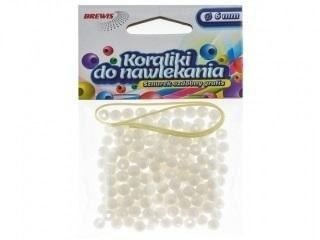 Koraliki do nawlekania białe + sznurek 6mm 16g