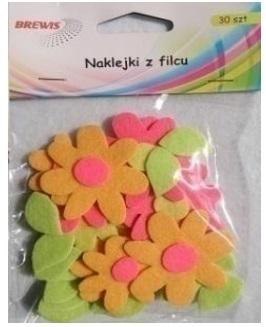 Naklejki z filcu Kwiaty 30szt