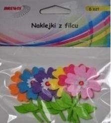 Naklejki z filcu kwiatki 6szt