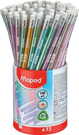 Ołówek z gumką Glitter brokat HB (72szt) MAPED