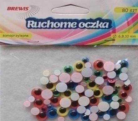 Ruchome oczka kolorowe 80szt