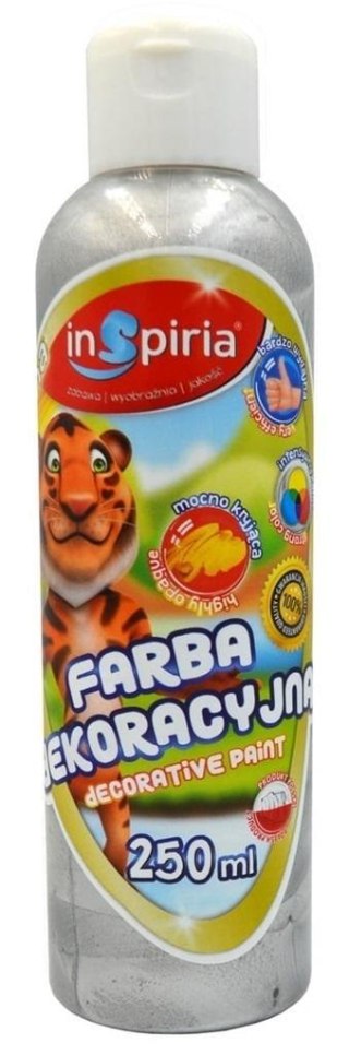 Farba dekoracyjna metaliczna srebrna 250ml