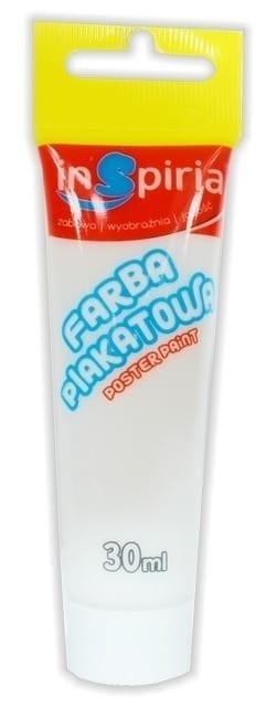 Farba plakatowa w tubie biała 30ml (6szt)