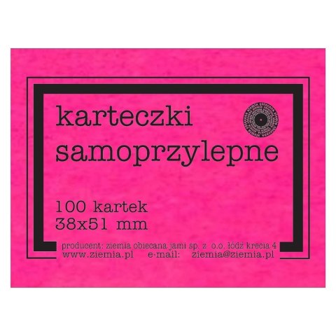 Karteczki samoprzylepne Fluo 38x51mm 100K róż