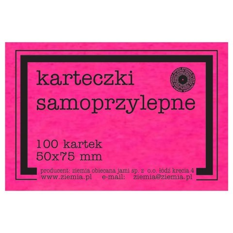 Karteczki samoprzylepne Fluo 50x75mm 100K róż