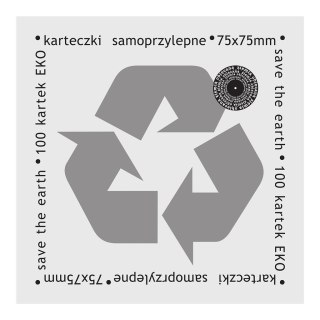 Karteczki samoprzylepne eko 75x75mm 100K białe