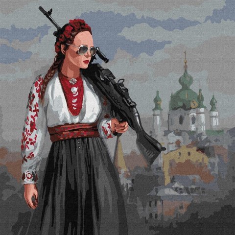 Malowanie po numerach - Piękność 40x40cm Malowanie po numerach - Piękność 40x40cm