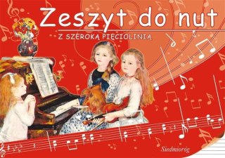 Zeszyt do nut z szeroką pięciolinią