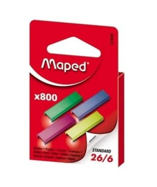 Zszywki kolorowe 26/6 800szt MAPED