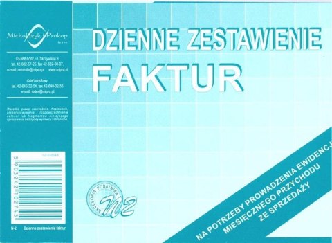 Dzienne zestawienie faktur N-2