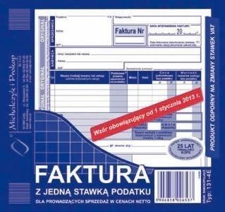 Faktura z jedną stawką podatku...131-4E