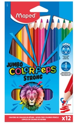 Kredki Colorpeps Strong Jumbo 12 kolorów