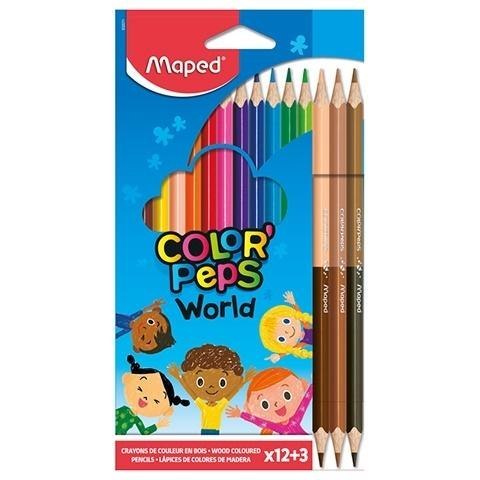 Kredki Colorpeps World trójkątne 12 kolorów