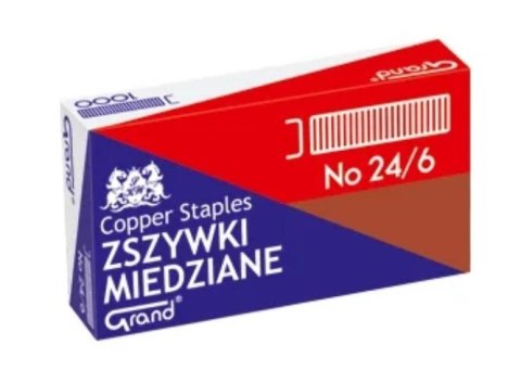 Zszywki miedziane 24/6 (1000szt*10) GRAND