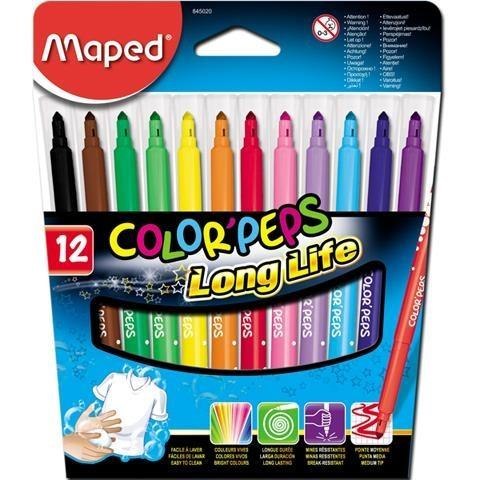 Flamastry Colorpeps trójkątne 12 kolorów MAPED