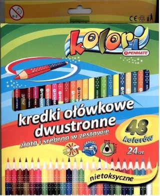 Kredki Premium Kolori dwustronne 48 kolor. PENMATE