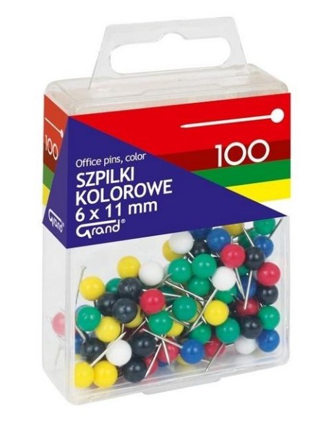 Szpilki kolorowe 6x11mm GRAND