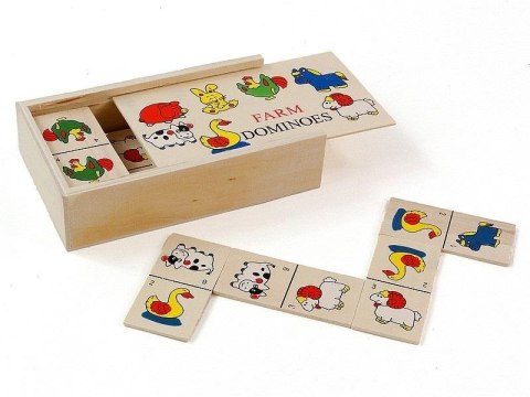 Domino drewniane obrazkowe w pudełku MIX
