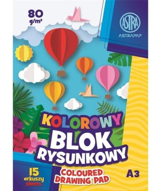 Blok kolorowy barwiony A3/15K (10szt) ASTRA