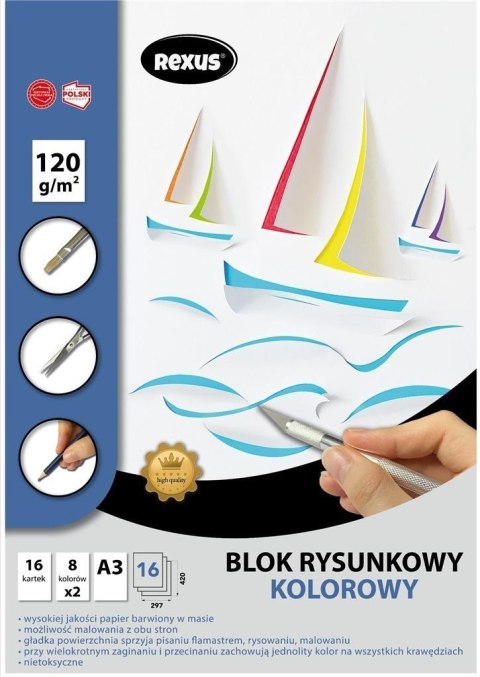 Blok rysunkowy A4/16K kolorowy Premium