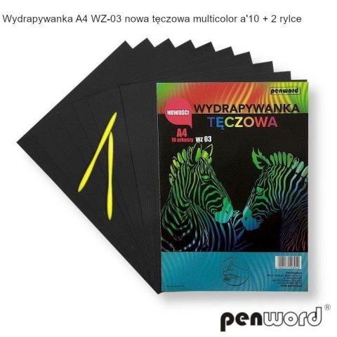 Wydrapywanka tęczowa A4 10 arkuszy WZ-03