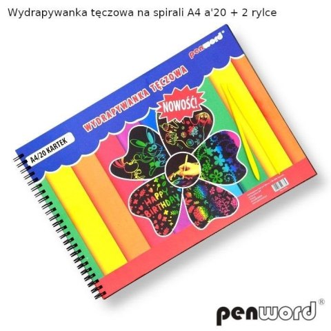 Wydrapywanka tęczowa A4 na spirali