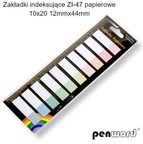 Zakładki indeksujące 12x44mm 10x20szt papierowe