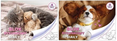 Blok rysunkowy A4/20K biały The Sweet Pets