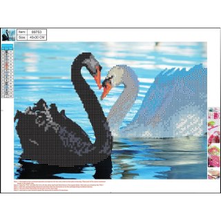 Mozaika diamentowa 5D 30x40cm Swans 89753