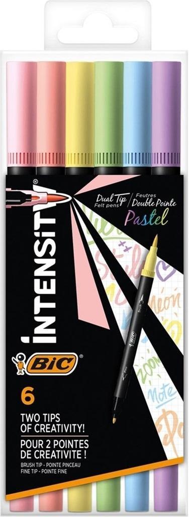 Pisak dwustronny Intensity Dual Pastel 6szt BIC