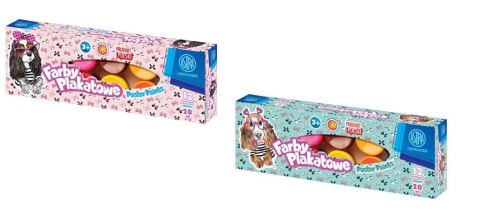 Farby plakatowe 12 kolorów 20ml Pieski ASTRA Farby plakatowe 12 kolorów 20ml Pieski ASTRA