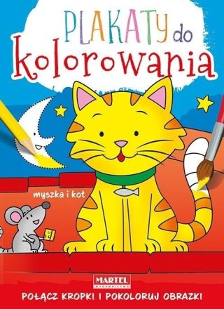 Plakaty do kolorowania - Myszka i kot